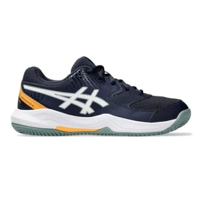 Image of Asics Geldedicate 8 Unisex Multicourt tennis shoes for kids, Size: 5.5, Midnight/white Synthetics/textile