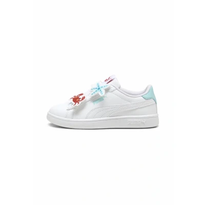 Image of Puma Smash 3.0 Badges Trainers for kids, Size: 10K, White safe lake red fire Synthetics