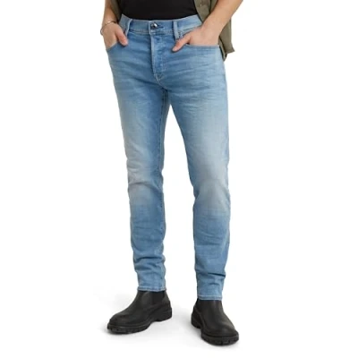 Image of G STAR RAW Men&#039;s 3301 Slim Jeans, Blue (Lt Indigo Aged 51001 8968 8436), 32W / 34L