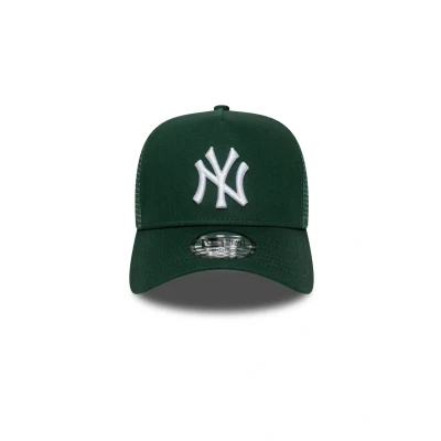 Image of New Era York Yankees MLB Tonal Mesh Olive A Frame Adjustable Trucker Cap, Dark Green, One Size