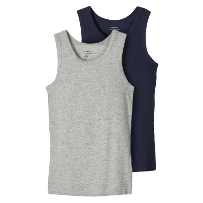 Image of Name it Nkmtank 2PACK Undershirt for kids, Size: 6y, Grey