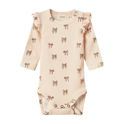 Image of Lil&#039; Atelier Strampler Langarm Body for kids, Size: 24m, Silver peony