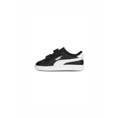 Image of Puma Smash 3.0 L V INF Baby shoes for kids, Size: 4K, Black white Leather/synthetics