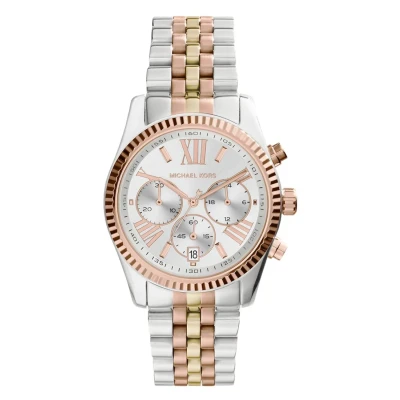 Image of Michael Kors Lexington Chronograph watch silvercoloured/goldcoloured/rosegoldcoloured, Women&#039;s, Size: One Size