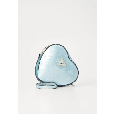 Image of Guess Arnela MINI Heart BAG Across body bag, Women&#039;s, Size: One Size, Powder blue logo
