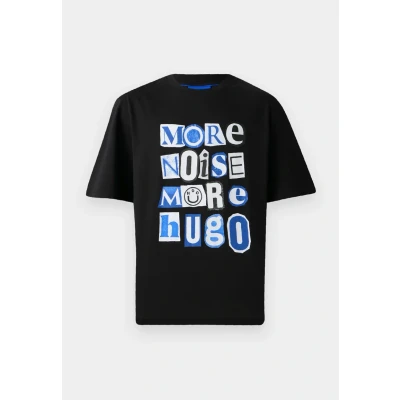 Image of HUGO Notix Print Tshirt, Men&#039;s, Size: XS, Black