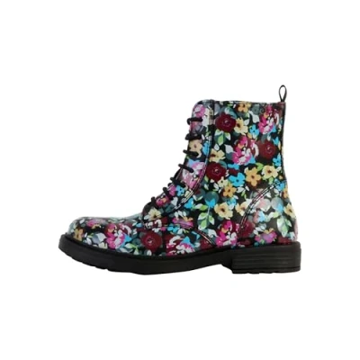 Image of Geox Eclair GIRL Laceup ankle boots black/multicoloured for kids, Size: 6, Black/multi coloured Pu