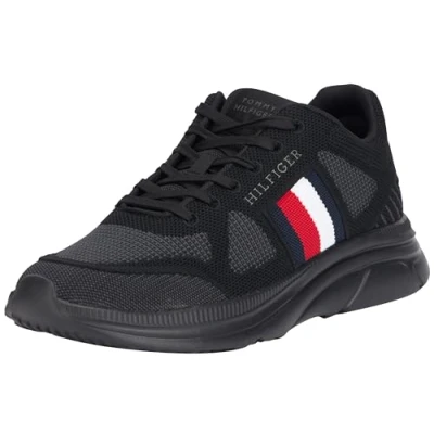 Image of Tommy Hilfiger Modern Runner Trainers, Men&#039;s, Size: 6.5, Black Polyester