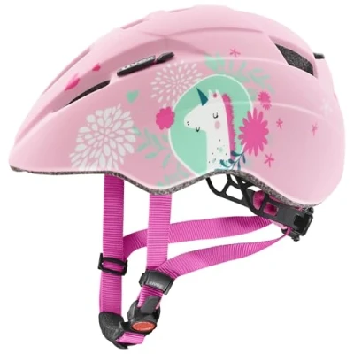 Image of uvex Kid 2 cc Lightweight Children&#039;s Helmet for Children Individual Size Adjustment Expandable with LED Light Pink Unicorn Matt 46 52 cm