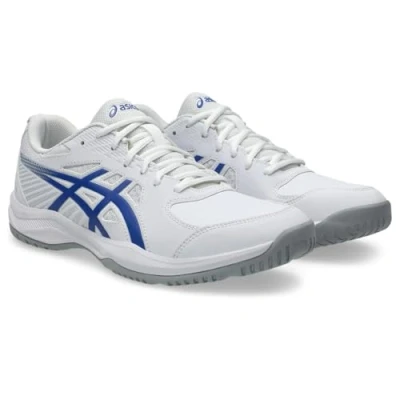 Image of Asics Court Slide 4 Multicourt tennis shoes, Men&#039;s, Size: 7.5, White/dark blue shoes