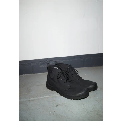 Image of Palladium SLIM FIT Unisex Hightop trainers, Size: 5, Black Textile