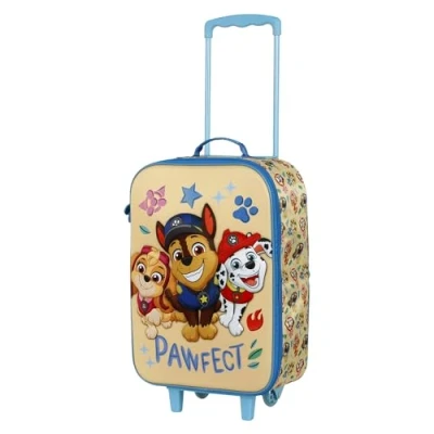 Image of Paw Patrol Soft 3D Trolley Suitcase, 17 x 33 52 cm, Capacity 26 L, Blue Friendship, One Size, Suitcase Friendship