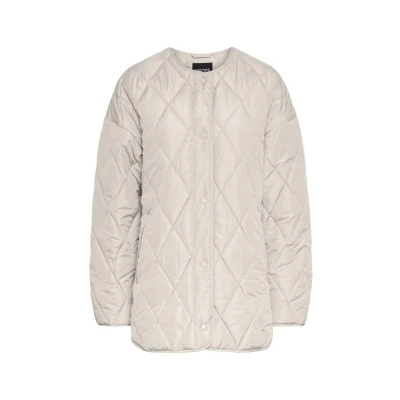 Image of PIECES Women&#039;s Pcstella Quilted Jacket Noos Bc, Silver Gray, XXL