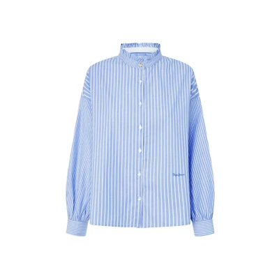 Image of Pepe Jeans Pipery Buttondown blouse, Women&#039;s, Size: XL, Blue
