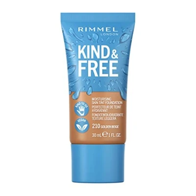Image of Rimmel Kind and Free Skin Tint Moisturising Foundation 30ml (Various Shades) Golden Beige