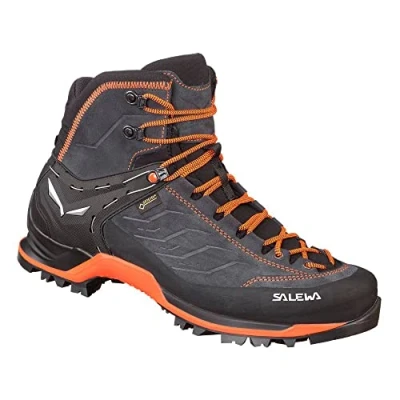 Image of Salewa MTN Trainer MID GTX Mountain shoes, Men&#039;s, Size: 10.5, Asphalt/fluo orange Leather and textile