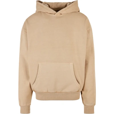 Image of Urban Classics Garment DYE Hoodie, Men&#039;s, Size: Large, Unionbeige