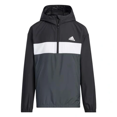 Image of adidas Performance Anorak Unisex Windbreaker for kids, Size: 9 10y, Black