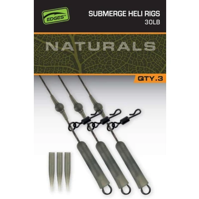 Image of Fox Naturals Submerged Heli rig Leaders 30lb (3 pieces) Carp