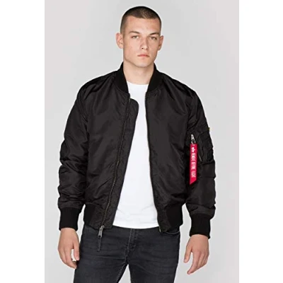 Image of Alpha Industries Bomber Jacket, Men&#039;s, Size: 3XL, Black