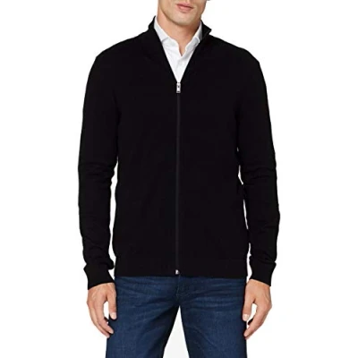 Image of SELECTED HOMME Men&#039;s Slhberg Full Zip Cardigan B Noos Sweatshirt, Black, XL