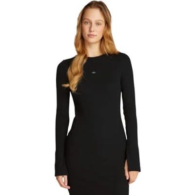 Image of Calvin Klein Jeans Short Dress Jersey dress, Women&#039;s, Size: Medium, Black