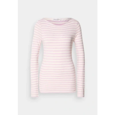 Image of Marc O&#039;Polo Long Sleeve BOAT NECK Striped sleeved top, Women&#039;s, Size: XS, Multi/pale lilac