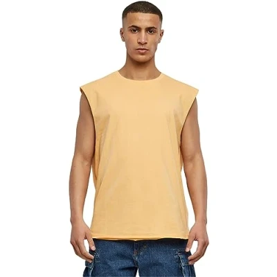 Image of Urban Classics OPEN EDGE Sleeveless Top, Men&#039;s, Size: XL, Paleorange