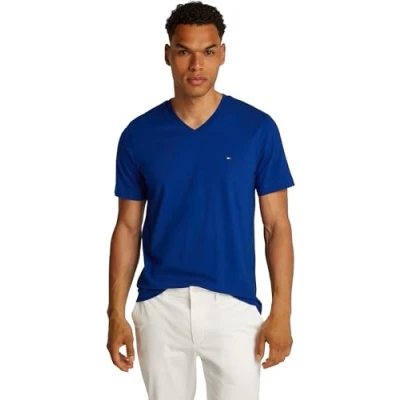 Image of Tommy Hilfiger Essential V NECK TEE Basic Tshirt, Men&#039;s, Size: XXL, Wedge blue