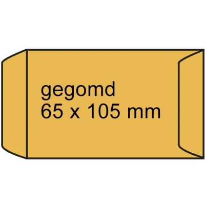 Image of Wage packet brown gummed, 65mm x 105mm (1000 pack)