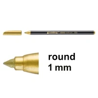 Image of edding 1200 Metallic Colour Pen Gold 1 Round Nib 3 mm Glitter Marker for Writing, Drawing and Sketching Guests Books, Card Making, DIY Photo Albums Scrapbooking