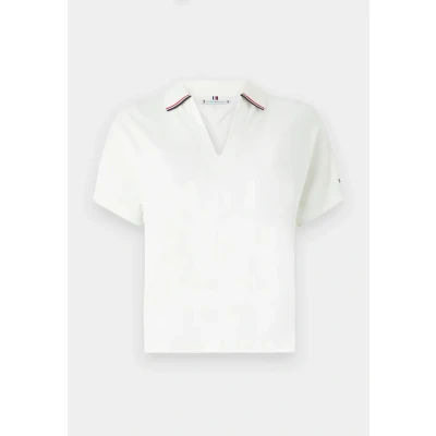 Image of Tommy Hilfiger Tipping OPEN Polo shirt, Women&#039;s, Size: XXS, Ecru