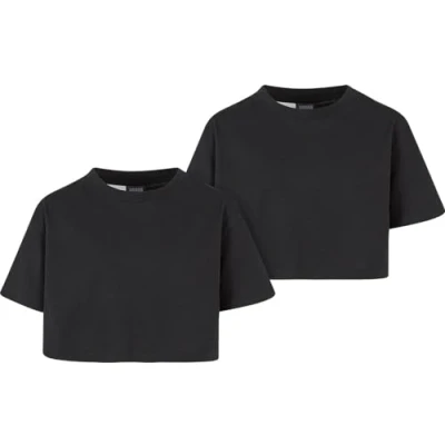 Image of Urban Classics Short Kimono 2PACK Basic Tshirt black for kids, Size: 5 6y,