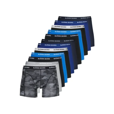 Image of Björn Borg Solid Sammy 12 PACK Pants, Men&#039;s, Size: Medium, Black/dark blue/mottled grey