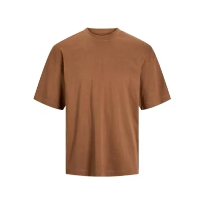 Image of Jack &amp; Jones Einfarbiges Kurzarm Dropped Shoulder Basic Tshirt, Men&#039;s, Size: Small, Mocha bisque