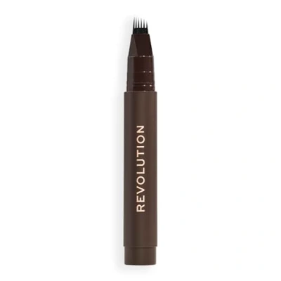 Image of Revolution Instant Brow Hair Pen, Precision Applicator for like Strokes, Long Lasting Eyebrow Pencil, Dark Brown, Cruelty Free &amp; Vegan, 1.8 ml