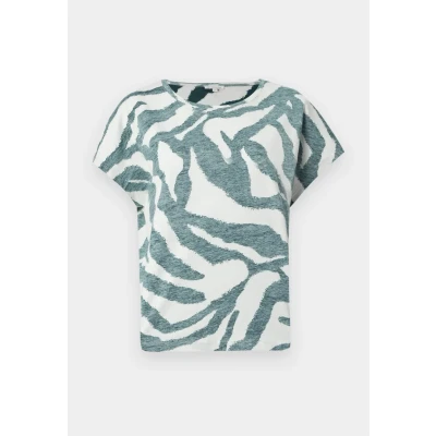 Image of TOM Tailor Inside Printed Print Tshirt, Women&#039;s, Size: Medium, Teal