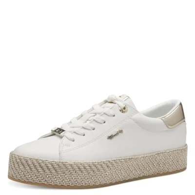Image of Tamaris Women&#039;s 1 23713 42 Lace up, Wht Champ Met, 6 UK