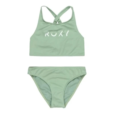 Image of Roxy Solid Active CROP Bikini for kids, Size: 16y, Basil