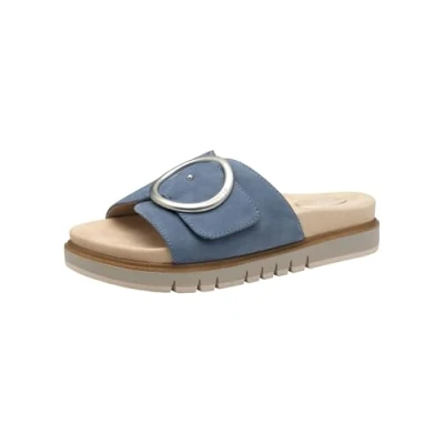 Image of Tamaris COMFORT Damen Pantoletten aus Leder Elegant DENIM (38)