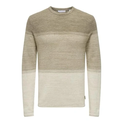 Image of Only &amp; Sons Onsfelix REG CREW NOOS Jumper, Men&#039;s, Size: Medium, Silver lining