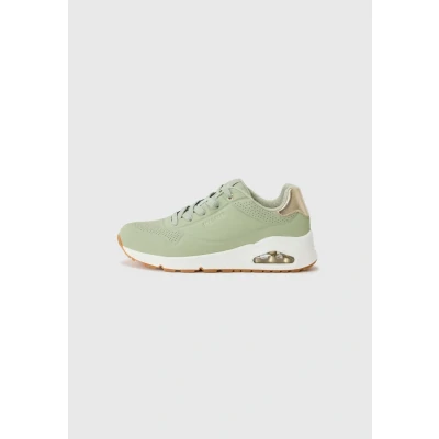Image of Skechers UNO Trainers Sage durabuck/silvercoloured, Women&#039;s, Size: 4, durabuck/silver/coloured shoes