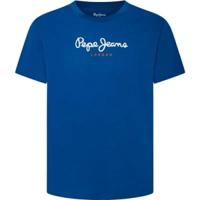 Image of Pepe Jeans EGGO Print Tshirt, Men&#039;s, Size: XS, Steel blue