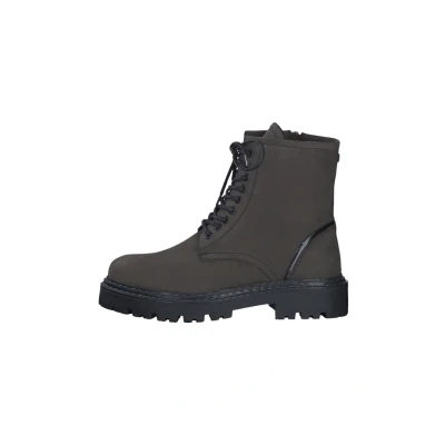 Image of MARCO TOZZI Damen Stiefeletten zum Schnüren aus Leder mit Reißverschluss, Braun (Anthracite N.C), 38 EU