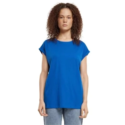 Image of Urban Classics Extended Shoulder Basic Tshirt, Women&#039;s, Size: Medium, Sporty blue