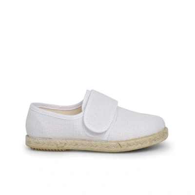 Image of Pisamonas Blucher Cinta Adhesiva Espadrilles for kids, Size: 4.5K/5K, Blanco Cotton