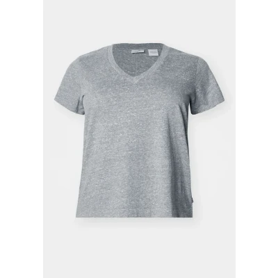 Image of Levi&#039;s Plus BOXY V NECK TEE Basic Tshirt, Women&#039;s, Size: 26/28, Triblend header gray