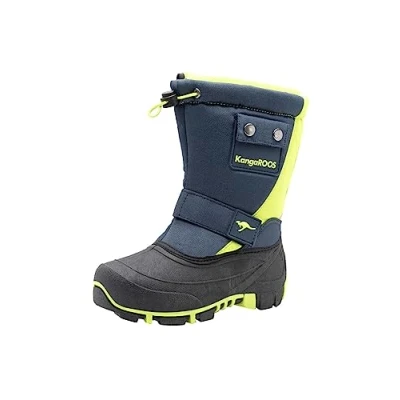 Image of Kangaroos BEAN Winter boots for kids, Size: 12K, Dark navy/lime Textile/synthetics