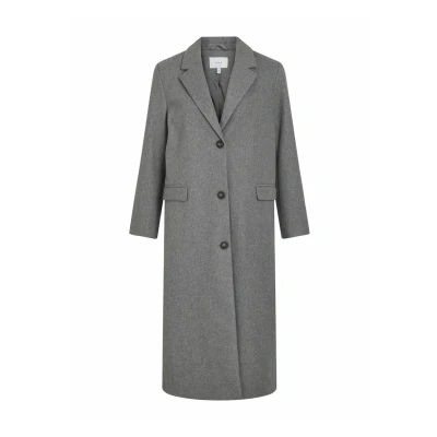 Image of Vila Women&#039;s Visolo L/S Coat Noos, Medium Grey Melange, XS S