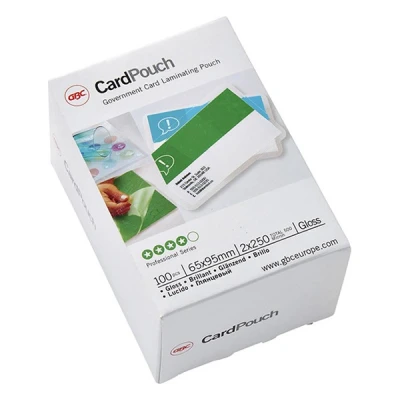 Image of GBC Card Laminating pouches laminator (Transparent, Polyethylene, Glossy, China)